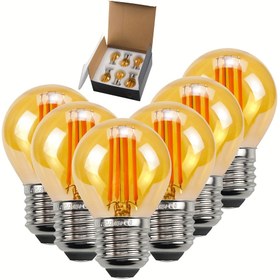 Resim 6 adet LED Ampuller Edison Tarzı Amber Vintage Dekoratif Aydınlatma Ampulleri G45 220V 4W 6W 2700K Altın Cam Sıcak Beyaz Taklit Antika LED Filament Küçük Küre Ampulleri 4.5cm X 6.99cm 