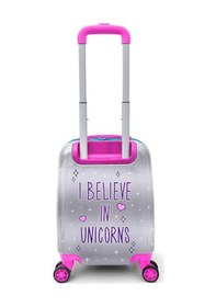 Resim Coral High Kids Pembe Gümüş Unicorn Desenli Çocuk Valizi 16728 