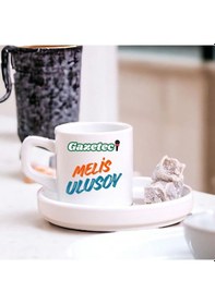 Resim Çılgıntrend Gazetecilere Özel Tasarımlı Türk Kahve Fincanı Basın & Medya Temalı Hediyelik Tekli Fincan Beyaz 