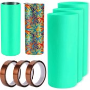 Resim Teedoo 20 Oz Ince Düz Bardaklar Için 3 Set Süblimasyon Bardak Silikon Bantlı Kılıf Transfer Bantları, Pres Makinesi (Yurt Dışından) 