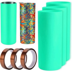 Resim Luminnaly 20 Oz Ince Düz Bardaklar Için 3 Set Süblimasyon Bardak Silikon Bantlı Kılıf Transfer Bantları, Pres Makinesi (Yurt Dışından) 