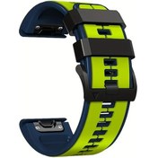 Resim Cloud011 Garmin Fenix 7 6 5 Epix Quickfit 26mm Yeşil Mavi Spor Saat Kayışı 