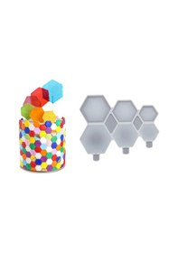 Resim Tahtakale Toptancı Silikon Kalıp Beşgen Model Bombeli Ve Düz Şeker Lolipop Kalıbı 6 Lı Çok Renkli 