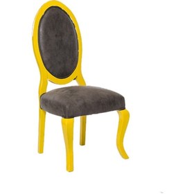 Resim Bengimobilya Sandalye Zus502 Madalyon Model Kayın Torna Ayak Parlak Sarı Babyf 