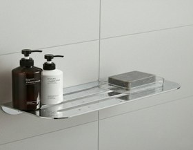 Resim PASLANMAZ ÇELİK BANYO DUŞ RAFI, GÜMÜŞ GRİ, 25103 CM 