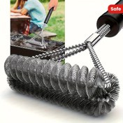Resim Paslanmaz Çelik Izgara Fırçası Yeniden Kullanılabilir Tel Kıllarla - 15 İnç Ağır Hizmet Tipi Ergonomik Sap, Izgaralar ve Izgaralar için Pas Dirençli Barbekü Temizleme Aracı - Erkekler için Mükemmel Hediye, Barbekü Aksesuarları, Izgara Aksesuarları 