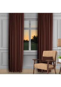 Resim Koyu Kahve Ada Fon Perde Pilesiz Extraforlu Düz Dikim Büzgü Pile-koyu Kahve Koyu Kahve 