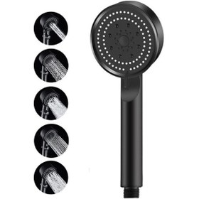 Resim Sardıcı Turbo Fan 5 Fonksiyonlu Su Tasarruflu Duş Başlığı Siyah 