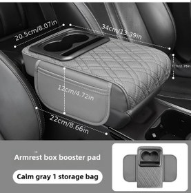Resim Chuangyinshop Gray Yan Ceplerli Merkezi Konsol Saklama Kutusu Araç İçi Orta Depolama Kağıt Havlu Kutusu Bardak Tutucu 
