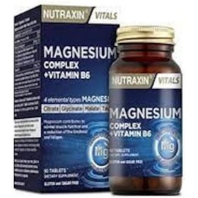 Resim Nutraxin Vitals Magnezyum Complex + Vitamin B6 Takviye Edici Gıda 60 Tablet 