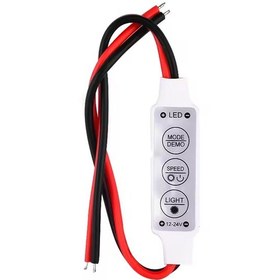 Resim Üç Tuşlu Tek Renkli Led Kontrol Cihazı 12v-24v Kırmızı - Siyah 