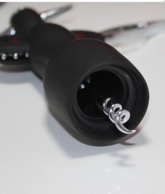 Resim Paslanmaz Çelik Tirbuşon Açacak Siyah Şarap Açacağı Siyah 