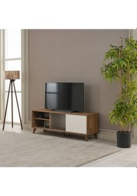 Resim Tv Sehpası Sürgülü Kapak 140x40x35 Cm Beyaz 