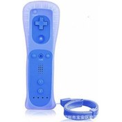 Resim Skycity Wii/wiiu İçin 2'li Sağ El Kumanda, Dahili Hızlandırıcı Ve Silikon Kapaklı Mavi Oyun Kolu 