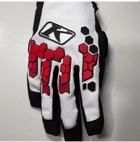 Resim Willowhaven Klım Dakar Off-road Motosiklet Eldivenleri White Red M Nefes Alabilir Neon Yeşil Aksanlı 