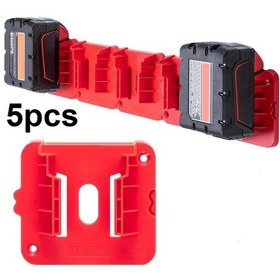 Resim Cordial 5'li Paket Kırmızı Duvara Monte Pil Saklama Askılı Pil Yatağı 