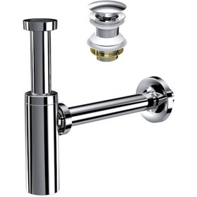 Resim Suera Moon Ayarlanabilir Lavabo Sifonu + Qualis Pop-up Set Krom - Taşma Deliksiz 