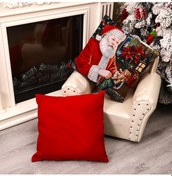 Resim Skycity B Tipi Noel Baba Desenli Kumaş Yastık Kılıfı - 45x45 Cm, Jacquard Dikişli, Pamuklu Fiber, Yalnız Kılıf Dolgu Dahil Değil 