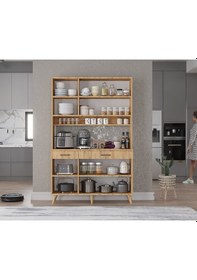 Resim Maya Kahve Köşesi Çok Amaçlı Dolap Kiler Mutfak Dolabı Çam 105 Cm Çam 