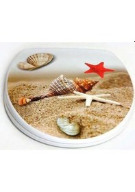 Resim Çelik Ayna Kum Yıldız Manzaralı Klozet Kapağı 