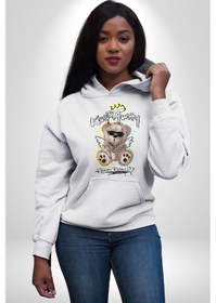 Resim Gerçeklikten Uzak Tutun Kadın Erkek Beyaz Kapüşonlu Sweatshirt Hoodie Beyaz 