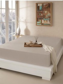 Resim Geniş Yataklara Uygun Saten Çarşaf Kaygan Dokulu, Modern Şıklık Sütlü Kahverengi 