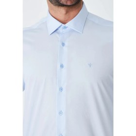 Resim White Stone Mavi Dynamic Fit Uzun Kollu Erkek Gömlek 
