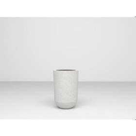 Resim Nuano Consept Lale Serisi Yuvarlak Saksı Beyaz 25x40 