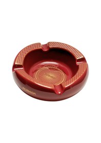 Resim Parmida Kırmızı Gold Desenli Yuvarlak Dörtlü Porselen Puro Küllüğü - Tr9729 