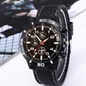 Resim Spor Kuvars Saat - Silikon Kayış, Yuvarlak Kasa, Erkekler & Kadınlar için Analog Ekran 