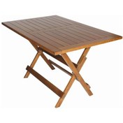 Resim İstanbul 80x140 Katlanır Ahşap Bahçe Masası Ceviz 