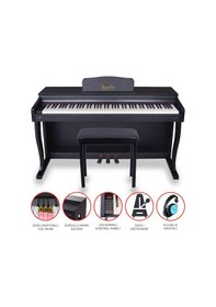 Resim Jwin Sapphire Sdp-215 Çekiç Aksiyonlu 88 Tuşlu Dijital Piyano + Tabure - Siyah 