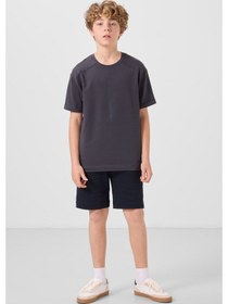 Resim Tommylife Antrasit Pamuklu Yumuşak Dokulu Oversize Baskılı Erkek Çocuk T-shirt - 11301 Antrasit 