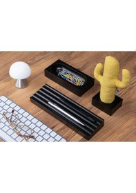Resim Kayigo Woody Siyah Üçlü Ofis Seti - Sarı Cactus 
