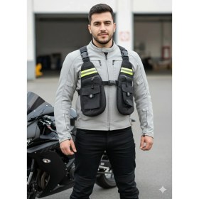Resim Ebakbak Motosiklet ve Bisiklet Çok Cepli Yelekli Göğüs Çanta Lüx Motor Çantası Yeni 
