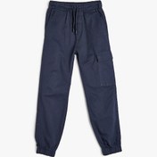 Resim Koton Beli Bağcıklı Cep Detaylı Pamuklu Jogger Eşofman Altı Lacivert 5wkb40083tw Lacivert 