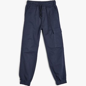 Resim Koton Beli Bağcıklı Cep Detaylı Pamuklu Jogger Eşofman Altı Lacivert 5wkb40083tw Lacivert 