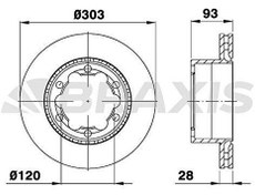 Resim ARKA FREN DISK AYNASI CIFT TEKER CRAFTER SPRINTER 5T 06/06- BRAXIS AD0987 BRAXIS