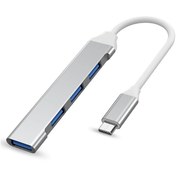 Resim Type C Usb 3.0 Hub 4 Port 3.0 Usb Type C Çoklayıcı Slim 