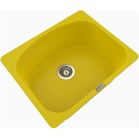 Resim Polex Cristalüx Granit Evye P-OL60 Sarı Tezgah Altı Ve Tezgah Üstü Kare Mutfak Evyesi 60x49.5 CM 