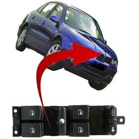 Resim Seat Toledo Sol Dörtlü Cam Dügmesi Anahtari 1998--2005 366664118 