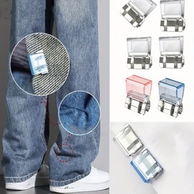 Resim 8 Adet Görünmez Pantolon Paça Kısalma Klipsi, Dikişsiz Kıvırma Ayarlanabilir Manşetler, Sürüklenme ve İçe Katlama Önleyici 