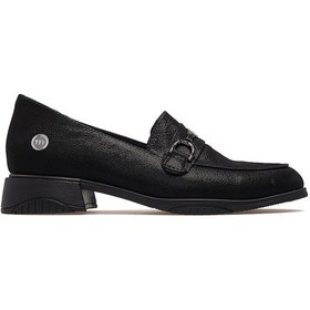 Resim Kadın Hakiki Deri Loafer Günlük Ayakkabı 25k D25ka-960 Z Siyah Simli Siyah Simli 