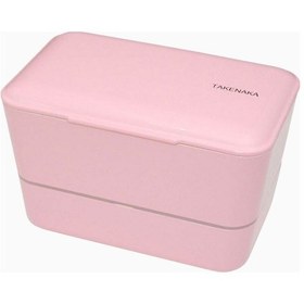 Resim Bento Flat Dual 2 Katlı Japon Yemek Kabı, Beslenme Çantası, Geri Dönüştürülmüş Malzeme Pembe 