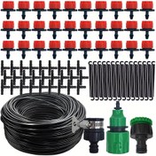 Resim 15-25m Kendin Yap Otomatik Mikro Damla Sulama Seti, Ayarlanabilir 4/7'' Plastik Hortum, Üniversal Bağlantı Parçalı, Beyaz, Bahçe, Sera için Elektrik veya Pil Gerektirmez 