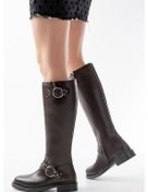 Resim 2024-3004 Kahverengi Toka Aksesuarlı Lastikli Fermuarlı Günlü... Kahve Rengi 