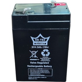 Resim Ortec 6v 4.5 Ah Akü Bakımsız Işıldak Aküsü 