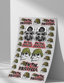 Resim Sticker Market Kasklı Kurukafa Sticker Seti, Düz Yüzeyler Için A4 Boyutu Çıkartma Etiket Seti 