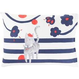 Resim Taç Carre Blanc Organik Pamuklu Kedi Desenli 1-adet Yastık Kılıfı 