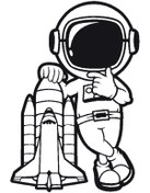 Resim habune Astronot Temalı Sticker 30 X 45 Cm 